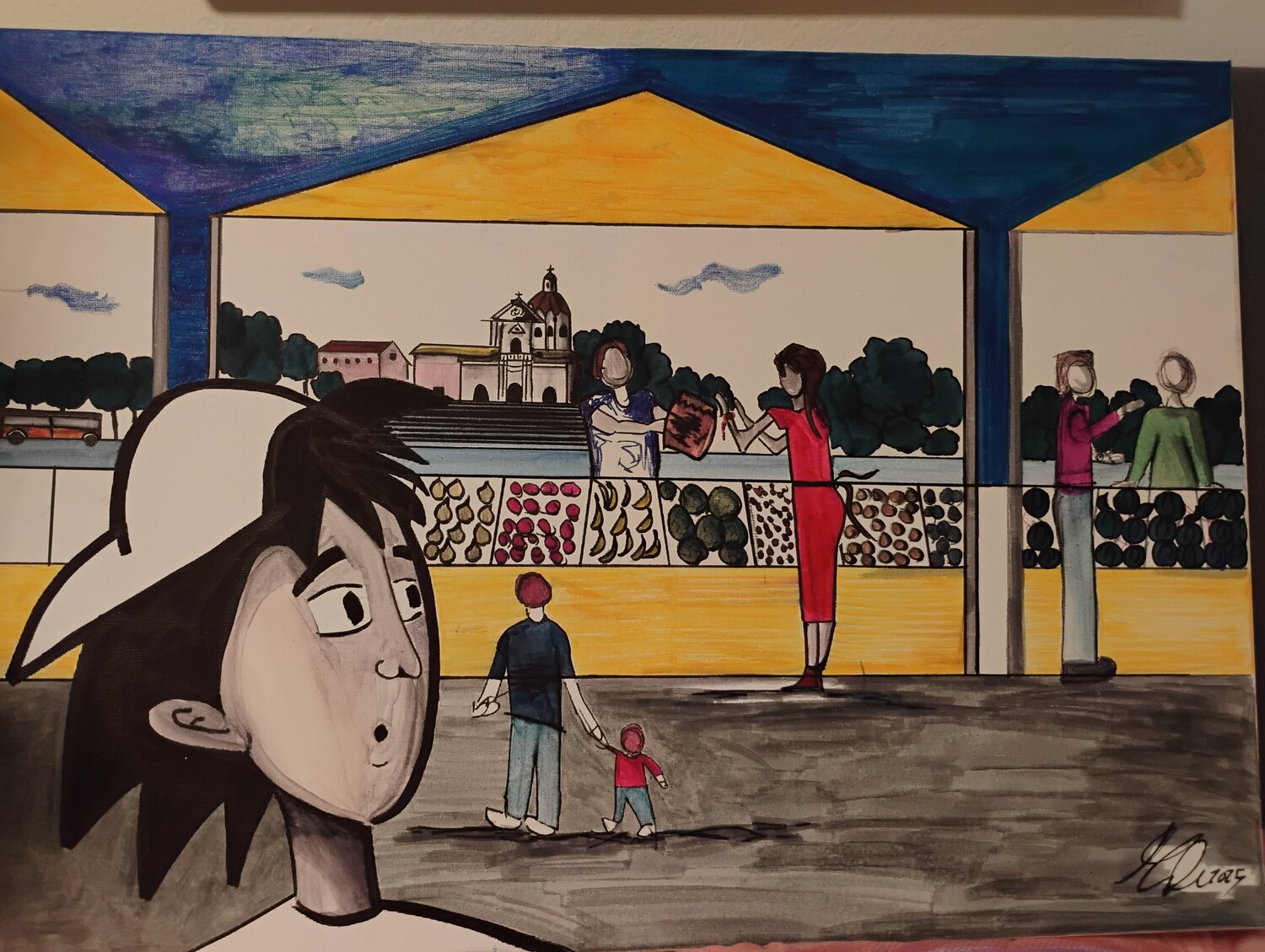 Yuk al mercato Maura Ullu Original painting for sale