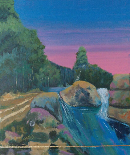 CASCADAS DEL RIO TUS di Geles Conesa Artés, Pittura in vendita su Singulart