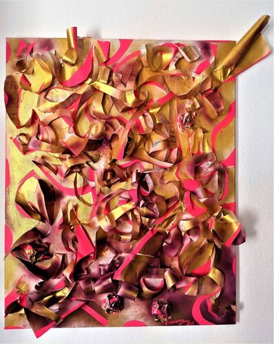 Collage/Leinwand-Acryl abstrakt, Original: "Bitch Glam" von Katharina Eisenberg – Kunst und Klartext, Andere Medien kaufen auf Singulart
