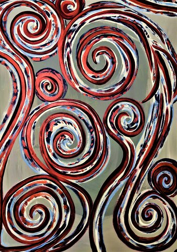 Backbone, Baby! van Katharina Eisenberg – Kunst und Klartext, Schilderij te koop op Singulart