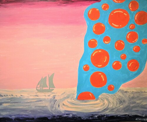 Pollution romance by Katharina Eisenberg – Kunst und Klartext, Painting for Sale on Singulart
