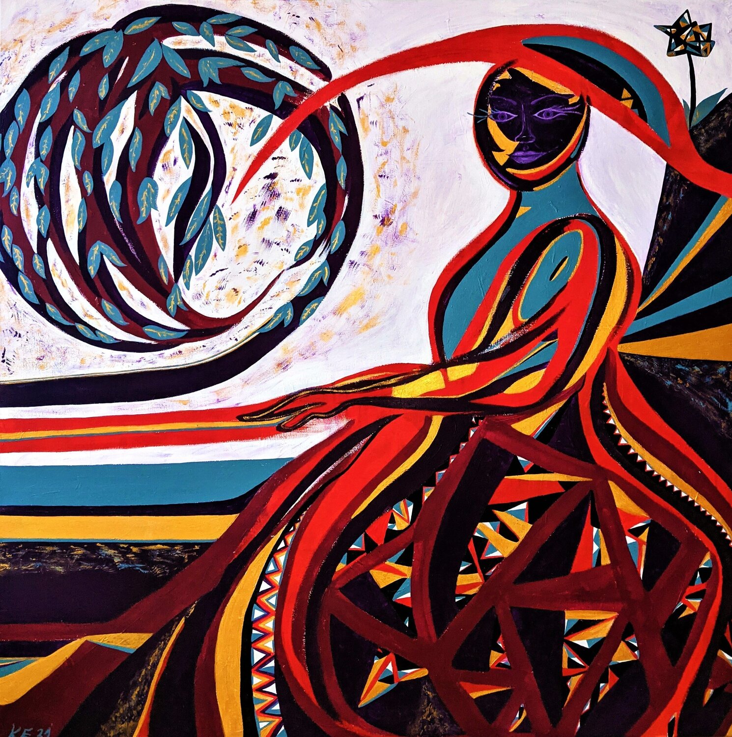 The flower´s secret Katharina Eisenberg – Kunst und Klartext Originalgemälde zu verkaufen