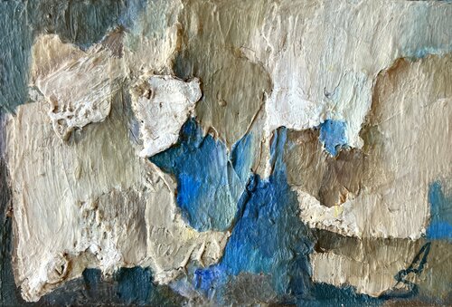 Catch the Moment 15/Blue abstraction oil painting Ana Saut