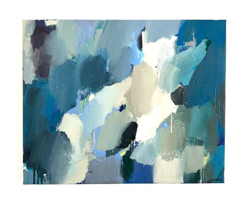 IMAGINATION/Blue abstract oil painting par Ana Saut, Peinture en vente sur Singulart