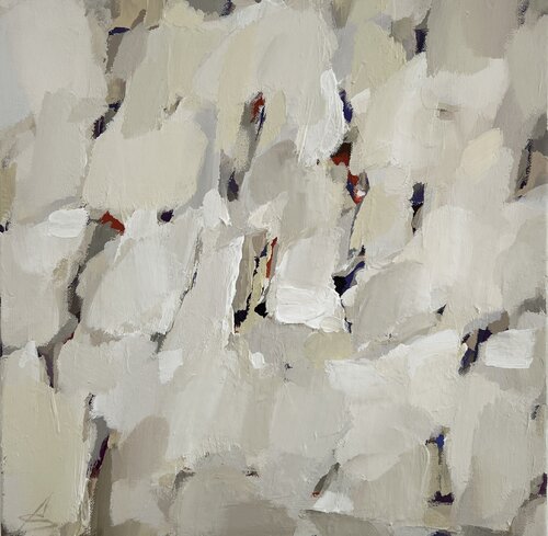 WHITE SQUARE/ABSTRACT ACRYLIC PAINTING by Ana Saut, Painting for Sale on Singulart