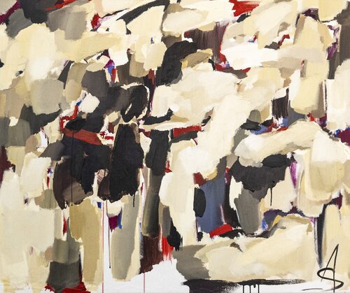 HOURGLASS/Brown acrylic abstract painting von Ana Saut, Malerei kaufen auf Singulart