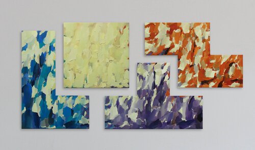 MODULAR MEMORY /Quadriptych. Abstract oil paintings van Ana Saut, Schilderij te koop op Singulart