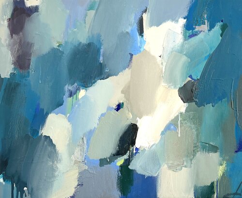 IMAGINATION/Blue abstract oil painting van Ana Saut, Schilderij te koop op Singulart