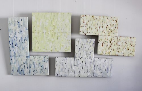 MODULAR MEMORY /Quadriptych. Abstract oil paintings par Ana Saut, Peinture en vente sur Singulart
