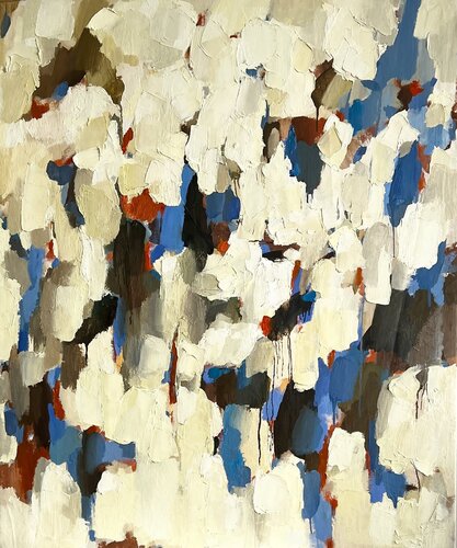 ANTICIPATION /Abstract white oil painting von Ana Saut, Malerei kaufen auf Singulart