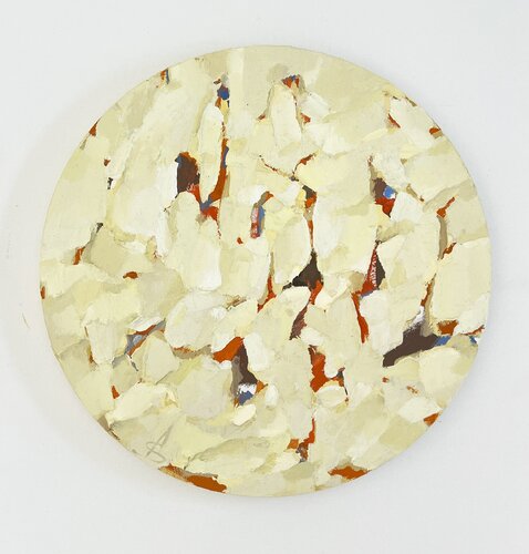 INFINITY\ White round oil painting di Ana Saut, Pittura in vendita su Singulart