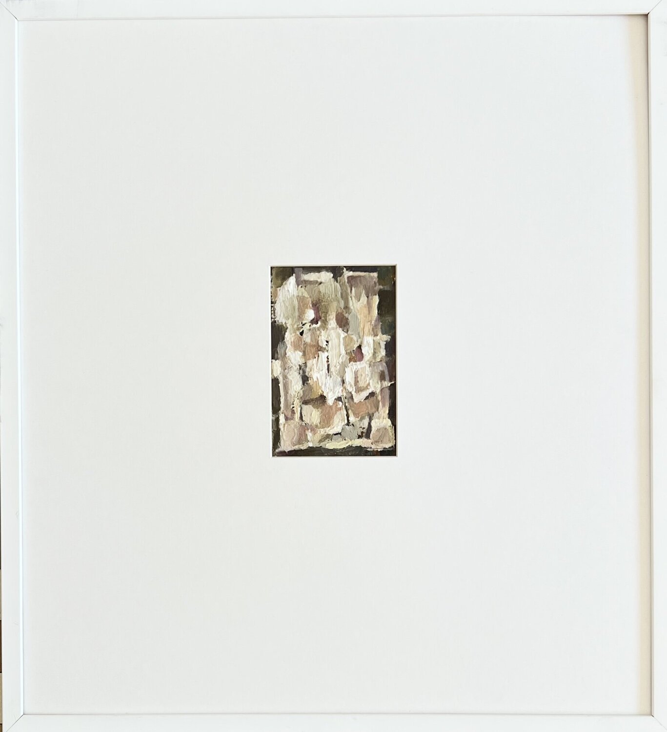 MOMENT 1/White abstract oil painting Ana Saut Originalgemälde zu verkaufen