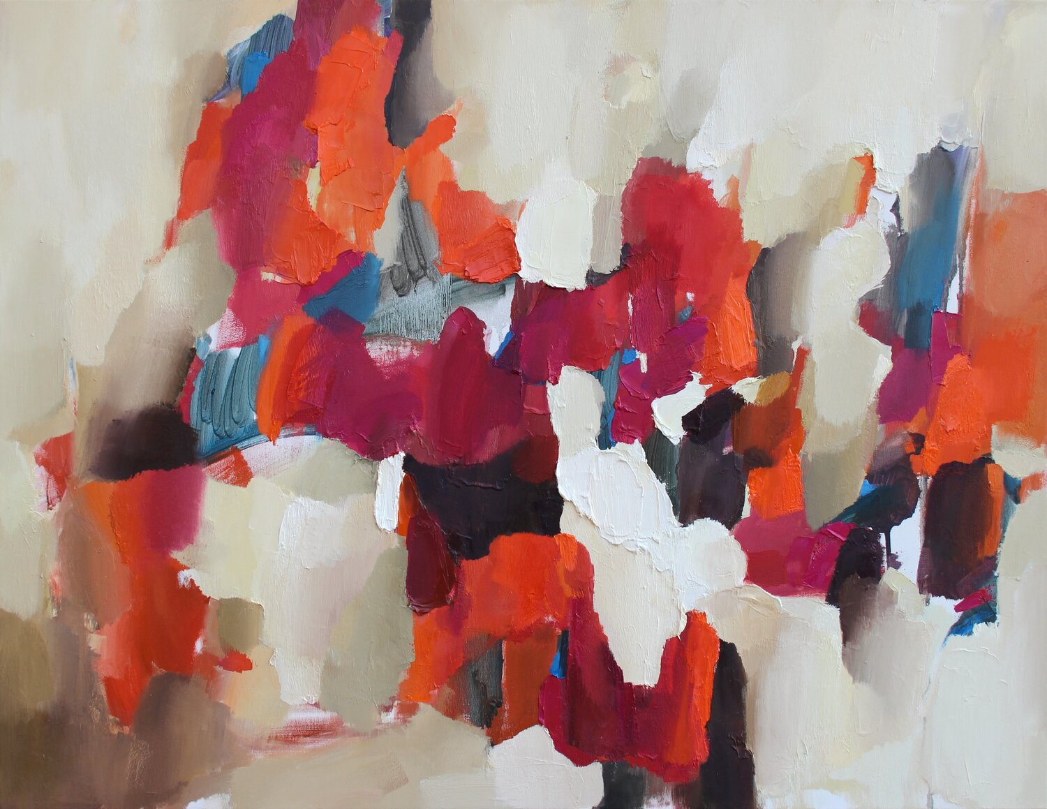 Expressive Moment/Big abstract oil painting Ana Saut Originalgemälde zu verkaufen