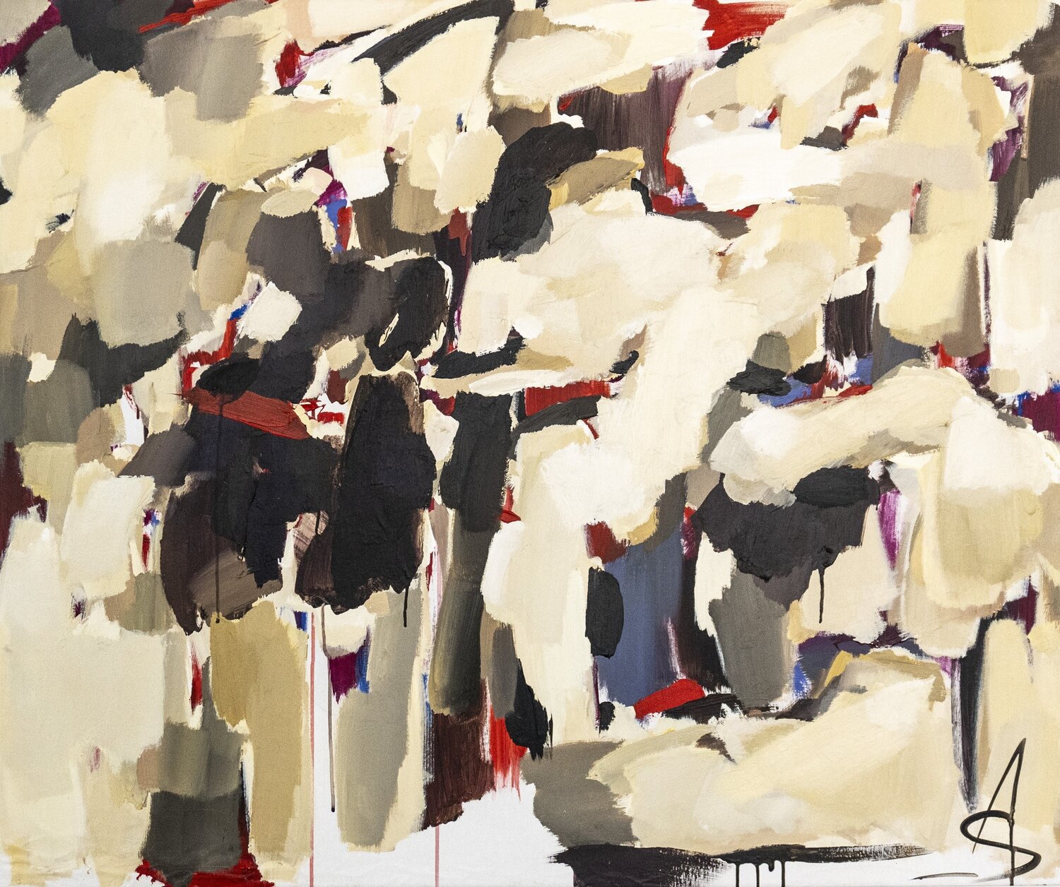 HOURGLASS/Brown acrylic abstract painting Ana Saut Originalgemälde zu verkaufen