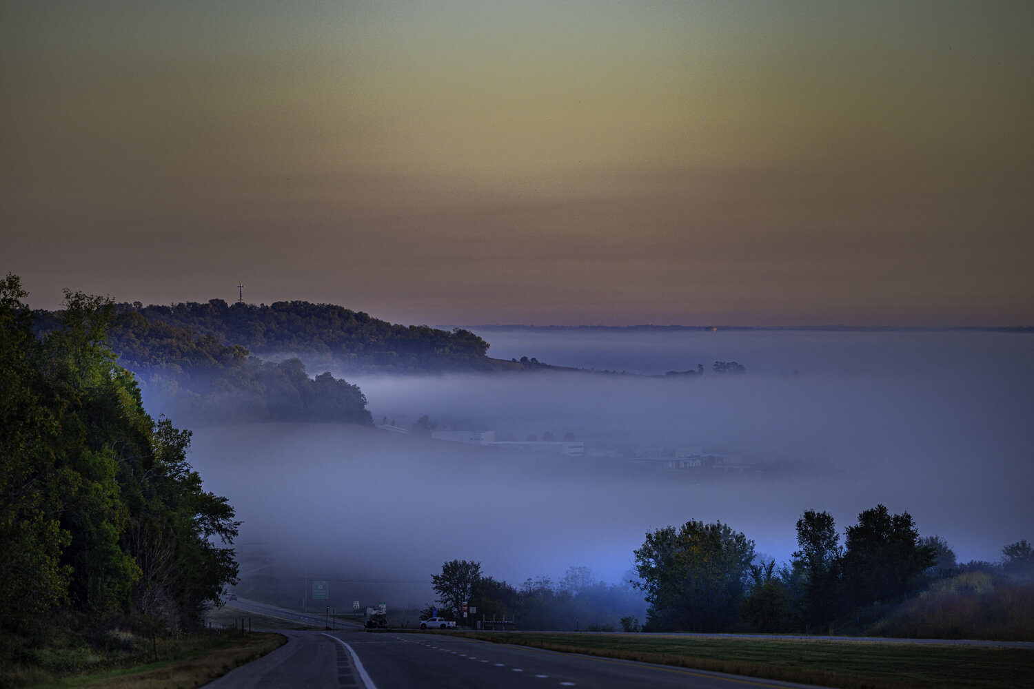 Rural North Carolina Highway Fog Bob Felderman