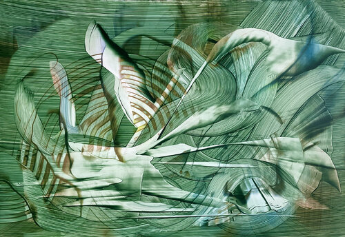 Primal Green #5 par Katrin Mates, Œuvre sur papier en vente sur Singulart