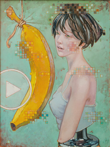 Il mistero della banana impiccata von Federico Pisciotta, Malerei kaufen auf Singulart