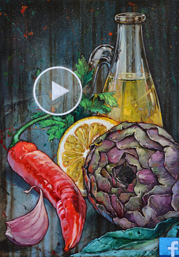 Il carciofo alla "giuria" van Federico Pisciotta, Schilderij te koop op Singulart