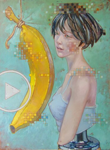 Il mistero della banana impiccata de Federico Pisciotta, Pintura a la venta en Singulart