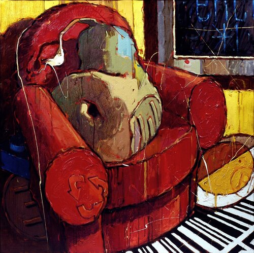 La poltrona rossa by Federico Pisciotta, Painting for Sale on Singulart