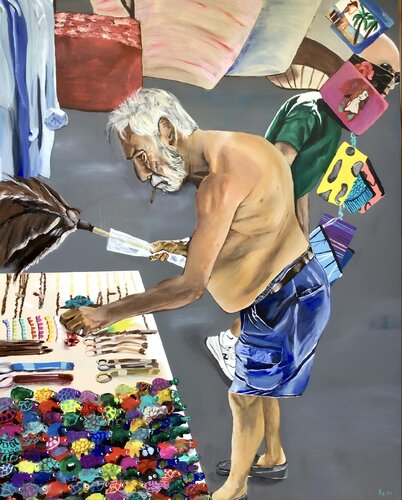 Hippie Markt Ibiza von Bettina Schröter-Glittenberg, Malerei kaufen auf Singulart