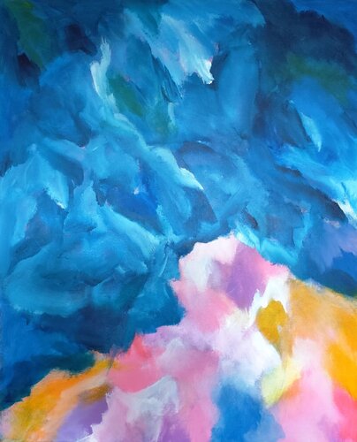 Blue Velvet van Danijela Kostic -The Power of the Mind Art, Schilderij te koop op Singulart