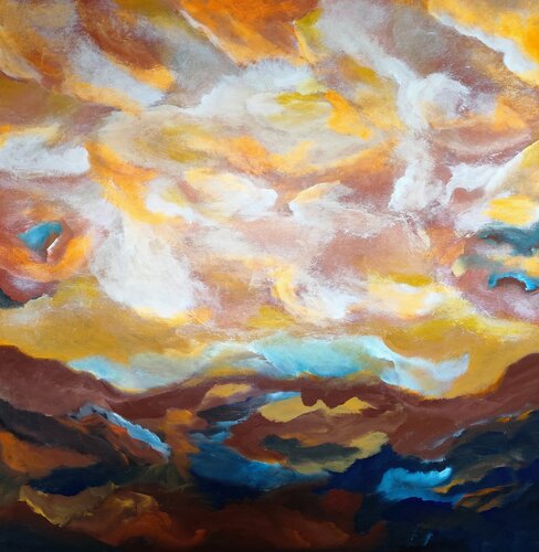 The Light of Amber di Danijela Kostic -The Power of the Mind Art, Pittura in vendita su Singulart