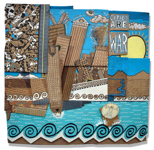 Cities Are War by Sandy Sanders, Painting for Sale on Singulart
