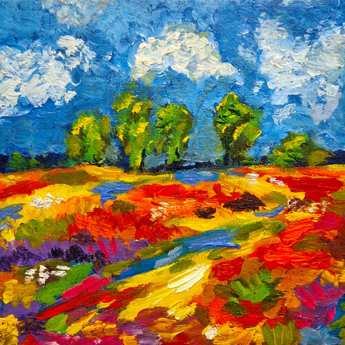 Luscious Fields von Klaudia Sonas, Malerei kaufen auf Singulart