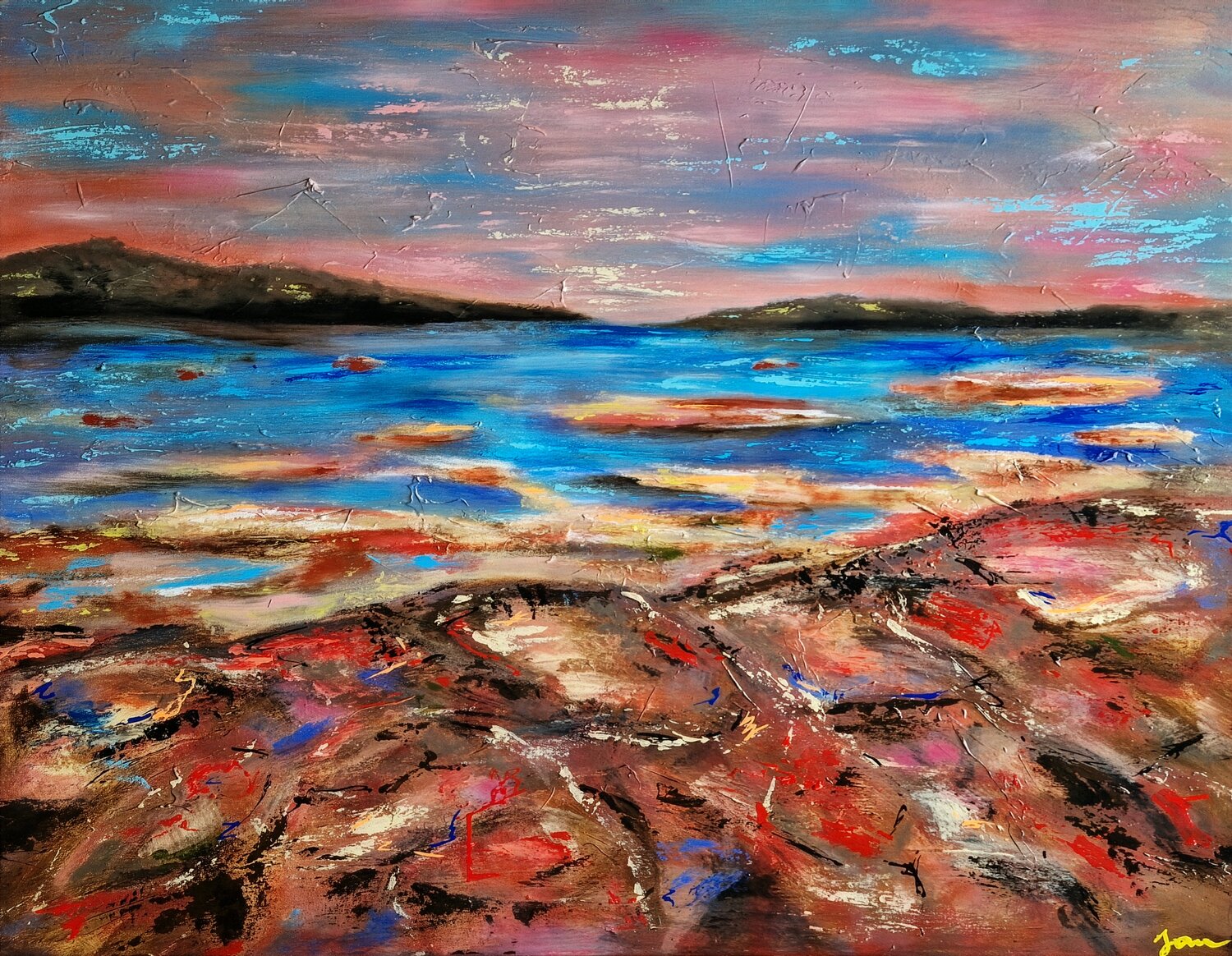 The Quiet Between Fires Klaudia Sonas Peinture originale à vendre
