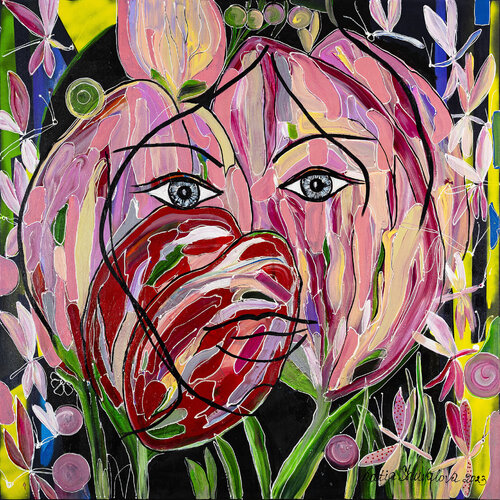 Bouquet of pink flowers von Katia Shuvalova, Malerei kaufen auf Singulart