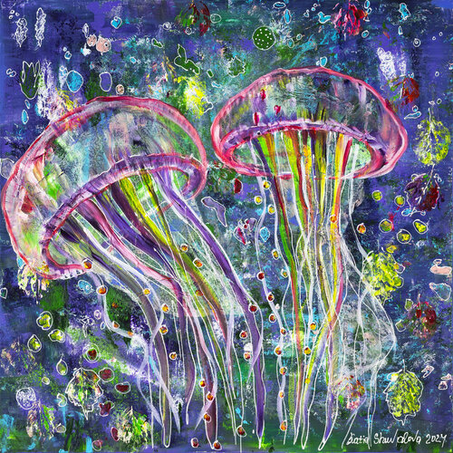 Magical Jellyfish von Katia Shuvalova, Malerei kaufen auf Singulart