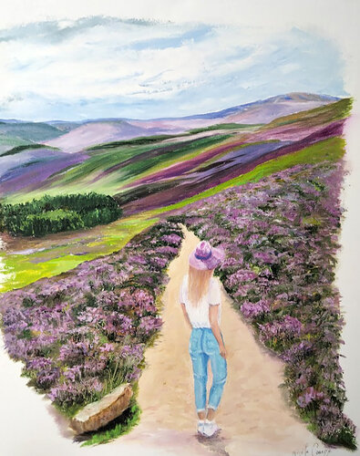 La bruyère sur le Mont Lozère de Gisèle Causse, Pintura a la venta en Singulart