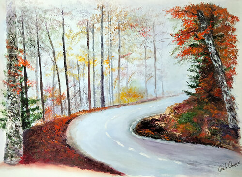 l'arrivée de l'automne sur les pentes du Mont Lozère di Gisèle Causse, Pittura in vendita su Singulart