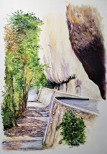 Le Cirque des Baumes dans les Gorges du Tarn van Gisèle Causse, Schilderij te koop op Singulart