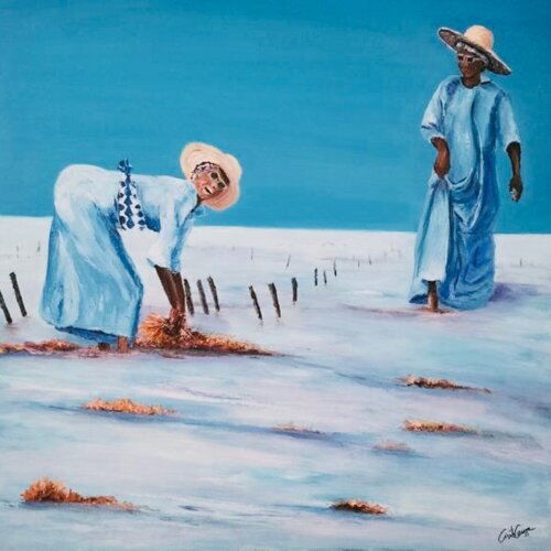 La récolte des algues Zanzibar, à deux, c'est plus marrant... de Gisèle Causse, Pintura a la venta en Singulart