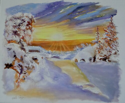 CVOUCHER DE SOLEIL SUR FORTUNIO  EN MARGERIDE de Gisèle Causse, Pintura a la venta en Singulart