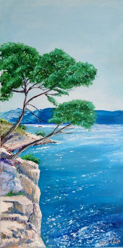CALANQUE DE SORMIOU ENTRE MARSEILLE ET CASSIS by Gisèle Causse, Painting for Sale on Singulart