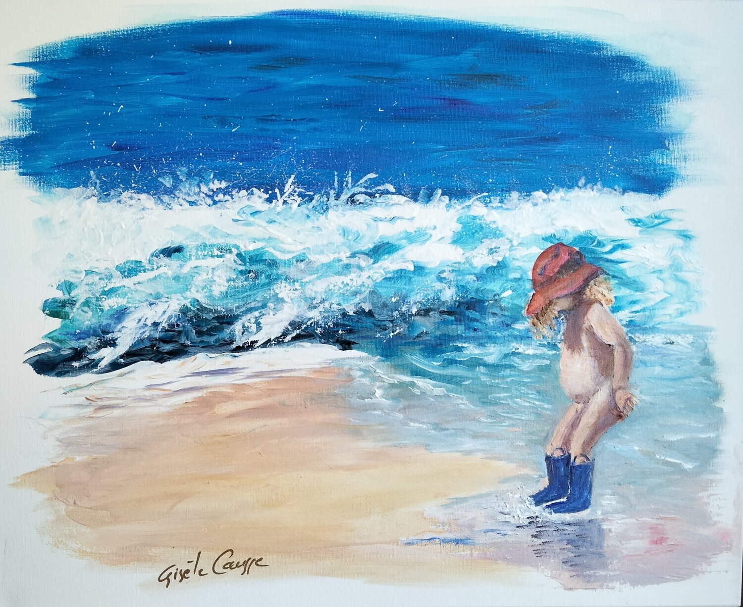 A la découverte des plaisirs de la plage Gisèle Causse Originalgemälde zu verkaufen