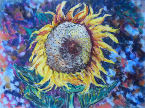 Ageing Sunflower von Ana Mouga, Malerei kaufen auf Singulart