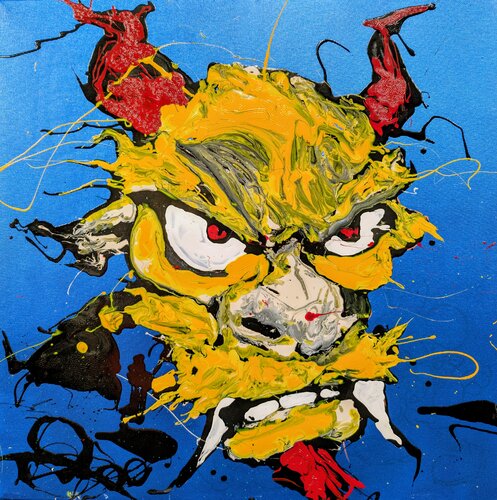 Elemental Dragon vernice e smalto su tela by Michele Fontana, Painting for Sale on Singulart