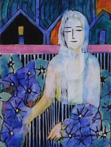 Night Garden by Jeri Griffith, Painting for Sale on Singulart