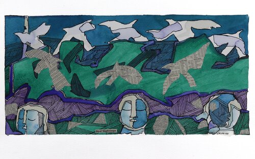 Bird Sightings di Jeri Griffith, Opera su carta in vendita su Singulart