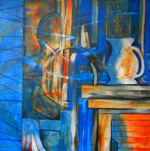 Blue Interior by Jeri Griffith, 油畫 for Sale on Singulart