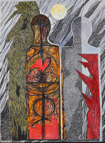 Spirit Guides: Fire and Ice von Jeri Griffith, Malerei kaufen auf Singulart