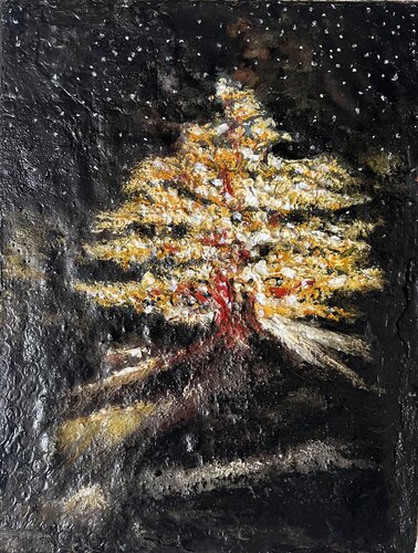 Une lumière derrière l'arbre von Jean pierre Etienne, Malerei kaufen auf Singulart