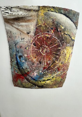 Un vent violent enivre la roue des manèges de Jean pierre Etienne, Pintura a la venta en Singulart