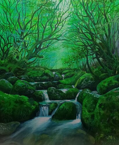 Je marche vers les eaux paisibles di Mikel Richard, Pittura in vendita su Singulart