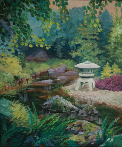 Jardin Japonais 1 de Mikel Richard, Pintura a la venta en Singulart