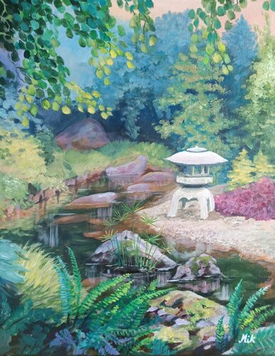 Jardin Japonais 1 de Mikel Richard, Pintura a la venta en Singulart
